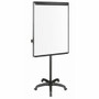 MasterVision Basic Mobile Presentation Easel - 27.5" (2.3 ft) Width x 39" (3.2 ft) Height - White Melamine Surface - Black Aluminum Frame - Rectangle - Floor Standing Product Image 