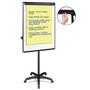 MasterVision Silver Easy Clean Dry Erase Mobile Presentation Easel, 27.5" x 39", White Surface, Black Aluminum/Steel Frame View Product Image