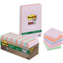 Post-it Notes Super Sticky Recycled Notes in Wanderlust Pastels Collection Colors, Note Ruled, 4" x 6", 90 Sheets/Pad, 3 Pads/Pack (MMM6603SSNRP) View Product Image