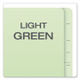 Pendaflex End Tab Classification Folders, 2" Expansion, 1 Divider, 4 Fasteners, Legal Size, Pale Green Exterior, 10/Box View Product Image