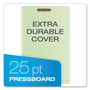 Pendaflex End Tab Classification Folders, 2" Expansion, 1 Divider, 4 Fasteners, Legal Size, Pale Green Exterior, 10/Box View Product Image