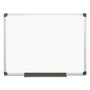 MasterVision Value Lacquered Steel Magnetic Dry Erase Board, 48" x 36", White Surface, Satin Aluminum Frame View Product Image