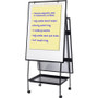 MasterVision Creation Station Dry Erase Board, 29.5 x 74.88, White Surface, Black Metal Frame View Product Image