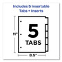 Avery Insertable Big Tab Plastic Dividers, 5-Tab, 11 x 8.5, Assorted, 1 Set (AVE11900) View Product Image