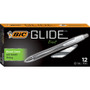 BIC GLIDE Exact Ballpoint Pen, Retractable, Fine 0.7 mm, Black Ink, Black Barrel, Dozen View Product Image