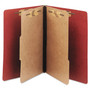 AbilityOne 7530015567912, SKILCRAFT Pressboard Top Tab Classification Folder, 2 Dividers, 6 Fasteners, Letter Size, Earth Red, 10/Box Product Image 