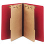 AbilityOne 7530015567917, SKILCRAFT Pressboard Top Tab Classification Folder, 2 Dividers, 6 Fasteners, Letter Size, Dark Red, 10/Box Product Image 
