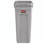 Rubbermaid Commercial Slim Jim Waste Container with Handles, 16 gal, Plastic, Light Gray View Product Image