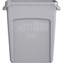 Rubbermaid Commercial Slim Jim Waste Container with Handles, 15.9 gal, Plastic, Light Gray (RCP1971258) View Product Image
