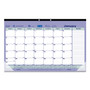 Brownline Monthly Desk Pad Calendar, 17.75 x 10.88, White/Blue/Green Sheets, Black Binding, Clear Corners, 12-Month (Jan to Dec): 2024 View Product Image