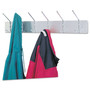Safco Metal Wall Rack, Six Ball-Tipped Double-Hooks, Metal, 36w x 3.75d x 7h, Satin (SAF4162) View Product Image