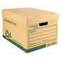 Universal Recycled Heavy-Duty Record Storage Box, Letter/Legal Files, Kraft/Green, 12/Carton View Product Image