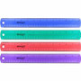 Westcott Transparent Jeweltone 12" Plastic Ruler - 12" Length x 1" Width - 1/16 Graduations - Metric, Imperial Measuring System - Plastic - Assorted Product Image 
