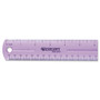 Westcott Transparent Jeweltone 12" Plastic Ruler - 12" Length x 1" Width - 1/16 Graduations - Metric, Imperial Measuring System - Plastic - Assorted Product Image 