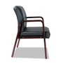 Alera Reception Lounge WL Series Guest Chair, 24.21" x 24.8" x 32.67", Black Seat, Black Back, Mahogany Base (ALERL4319M) Product Image 