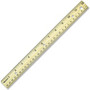 Westcott Metal Edge English/Metric Wood Ruler - 12" Length x 1" Width - 1/16 Graduations - Metric, Imperial Measuring System - Wood Product Image 