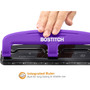 Bostitch 12-Sheet EZ Squeeze Three-Hole Punch, 9/32" Holes, Purple/Black View Product Image