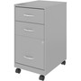 NuSparc 3-Drawer Organizer Metal File Cabinet - 14.2" Width x 18" Depth x 26.7" Height - 3 x Drawer(s) for File, Box - Letter - Glide Suspension, 3/4 Drawer Extension, Anti-tip, Lockable, Mobility - Gray Product Image 