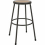 Lorell Metal Shop Stool - Wood, Medium Density Fiber (MDF) Seat Material - Light Gray - Metal - (LLR83082) Product Image 