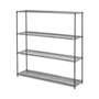 Alera BA Plus Wire Shelving Kit, Four-Shelf, 72w x 18d x 72h, Black Anthracite Plus (ALESW207218BA) View Product Image