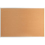 Lorell Bulletin Board - 36" Board Height x 48" Board Width - Cork Surface - Long Lasting, Warp Resistant - Brown Aluminum Frame Product Image 