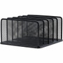 Lorell 5-Tier Letter Tray - 5 Tier(s) - Vertical - Side-loading, Sturdy - Black - Steel Mesh Product Image 