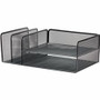 Lorell 4-Tier File Organizer - 4 Tier(s) - Horizontal/Vertical - Desktop - Black - Steel Mesh Product Image 