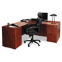 Alera Valencia Series Straight Front Desk Shell, 59.13" x 29.5" x 29.63", Medium Cherry (ALEVA216030MC) View Product Image