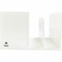 Business Source Multifunctional Pen Cup Organizer - 2 Compartment(s) - 3.80" Height x 6.10" Width x 4.70" Depth - Durable - White - ABS Plastic Product Image 