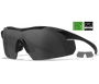 Wiley-X Vapor Safety Sunglasses, APEL Approved 2 Lens Package, 1 Matte Black Frame w/Smoke Grey, Clear Lens (CH3501) Product Image 