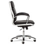 Alera Neratoli Mid-Back Slim Profile Chair, Faux Leather, Supports Up to 275 lb, Black Seat/Back, Chrome Base (ALENR4219) View Product Image