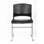 Boss Black Stack Chair With Chrome Frame, 1Pc Pack (BOPB1400BK1) View Product Image