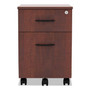 Alera Valencia Series Mobile Pedestal, Left/Right, 2-Drawers: Box/File, Legal/Letter, Medium Cherry, 15.88" x 19.13" x 22.88" (ALEVABFMC) View Product Image