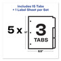 Avery Print and Apply Index Maker Clear Label Dividers, 3-Tab, White Tabs, 11 x 8.5, White, 5 Sets View Product Image