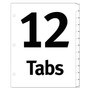 Office Essentials Table 'n Tabs Dividers, 12-Tab, 1 to 12, 11 x 8.5, White, White Tabs, 1 Set (AVE11672) View Product Image