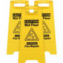 Genuine Joe Universal Graphic Wet Floor Sign - Print/Message "Wet Floor" - Foldable - Yellow Product Image 
