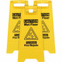 Genuine Joe Universal Graphic Wet Floor Sign - Print/Message "Wet Floor" - Foldable - Yellow Product Image 