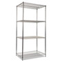 Alera NSF Certified Industrial Four-Shelf Wire Shelving Kit, 36w x 24d x 72h, Silver View Product Image