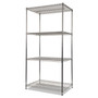 Alera NSF Certified Industrial Four-Shelf Wire Shelving Kit, 36w x 24d x 72h, Silver View Product Image