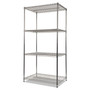 Alera NSF Certified Industrial Four-Shelf Wire Shelving Kit, 36w x 24d x 72h, Silver (ALESW503624SR) View Product Image