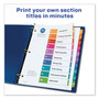 Avery Customizable TOC Ready Index Multicolor Tab Dividers, 10-Tab, 1 to 10, 11 x 8.5, White, Traditional Color Tabs, 6 Sets (AVE11188) View Product Image