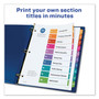 Avery Customizable TOC Ready Index Multicolor Tab Dividers, 10-Tab, 1 to 10, 11 x 8.5, White, Traditional Color Tabs, 6 Sets View Product Image