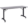 Lorell Mobile Folding Training Table - Rectangle Top - Powder Coated Base - 200 lb Capacity - 63" Table Top Width - 29.50" Height x 63" Width x 24" Depth - (LLR60736) Product Image 