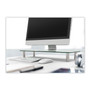 Innovera Adjustable Tempered Glass Monitor Riser, 22.75" x 8.25" x 3" to 3.5", Clear/Silver (IVR55025) View Product Image