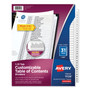 Avery Ready Index Binder Dividers - Customizable Table of Contents - 31 x Divider(s) - Printed Tab(s) - Digit - 1-31 Product Image 