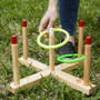 Champion Sports Ring Toss Set, Plastic/Wood, Assorted Colors, 5 Pegs, 4 Rings (CSIQS1) View Product Image