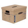 Bankers Box SmoothMove Classic Moving/Storage Boxes, Half Slotted Container (HSC), Small, 12" x 15" x 10", Brown/Blue, 20/Carton View Product Image