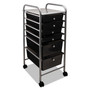 Advantus Portable Drawer Organizer, Metal, 1 Shelf, 6 Drawers, 13" x 15.38" x 32.13", Matte Gray/Smoke View Product Image