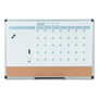 MasterVision 3-in-1 Calendar Planner, Monthly Planning/Scheduling Calendar, 36" x 24", White Surface, Satin Aluminum Frame View Product Image
