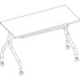 Lorell Flip Top Training Table - Rectangle Top - Four Leg Base - 4 Legs - 48" Table Top Width x 23.60" Table Top Depth - 29.50" Height x 47.25" Width x 23.63" Depth - (LLR59515) Product Image 